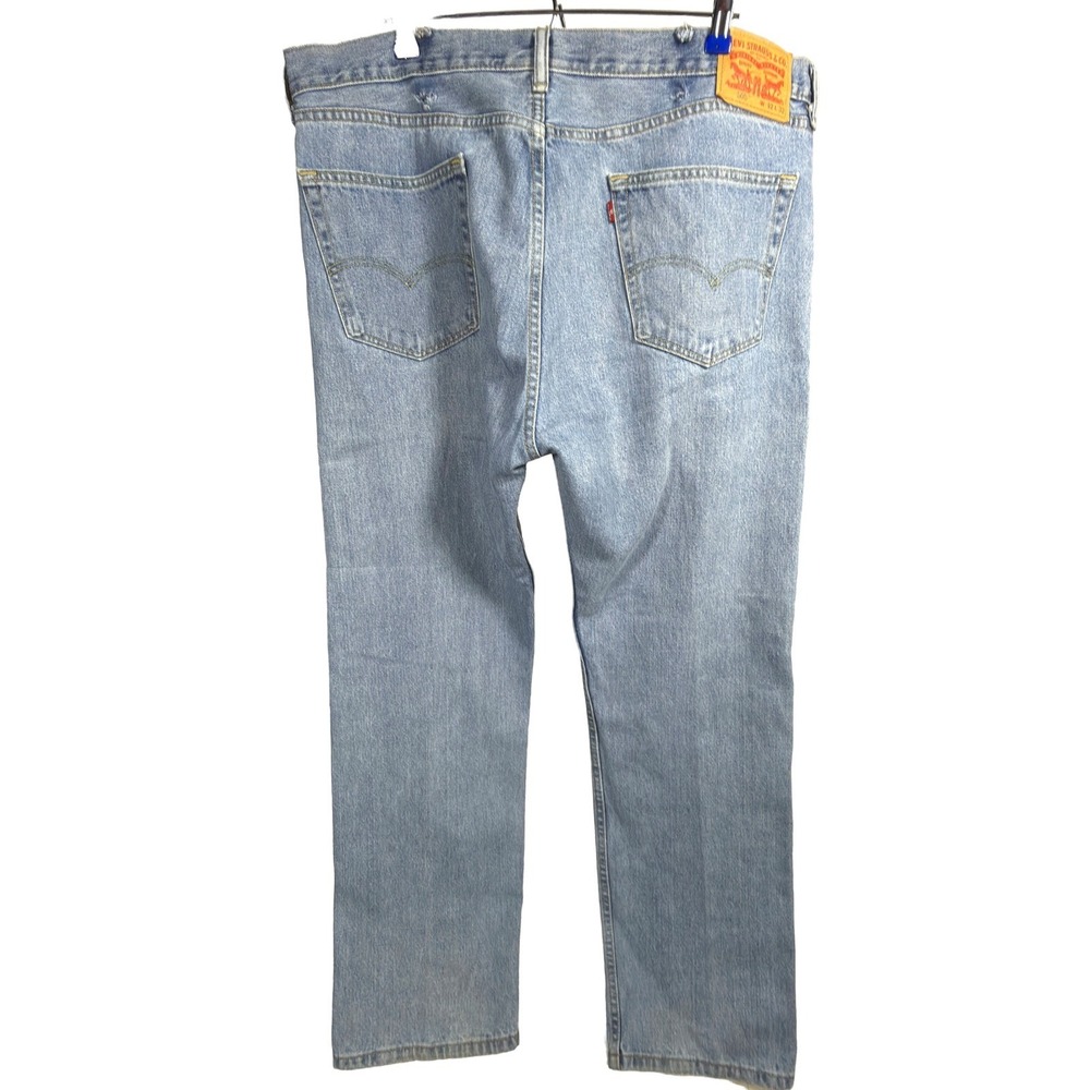 Levi's 505 Regular Fit Jeans 42x32 Mens Straight Leg Light‎ Wash Blue